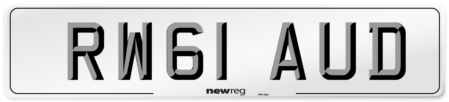 RW61 AUD Number Plate from New Reg